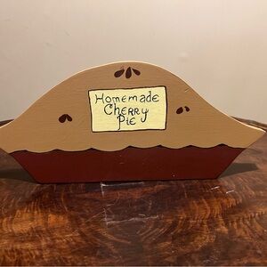 Wooden Homemade Cherry Pie Decor